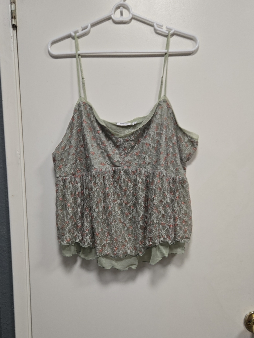 torrid Light Green Floral Lace Overlay Cami